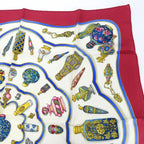 Hermes Scarf Carre 90 qu Importe Le Flacon Perfume Bottle Silk White Bordeaux — view 5