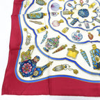Hermes Scarf Carre 90 qu Importe Le Flacon Perfume Bottle Silk White Bordeaux — view 2
