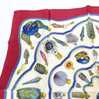 Hermes Scarf Carre 90 qu Importe Le Flacon Perfume Bottle Silk White Bordeaux — view 4