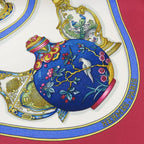 Hermes Scarf Carre 90 qu Importe Le Flacon Perfume Bottle Silk White Bordeaux — view 6