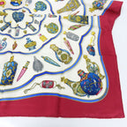 Hermes Scarf Carre 90 qu Importe Le Flacon Perfume Bottle Silk White Bordeaux — view 3