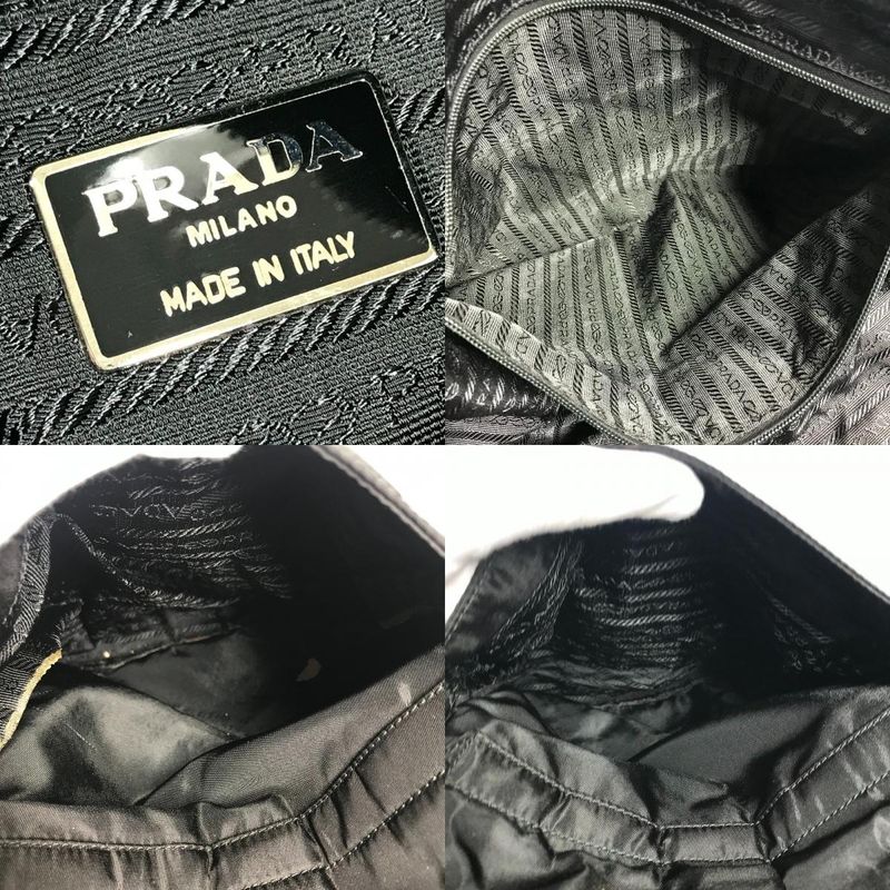 Prada Boston Bag Triangle Logo Plate Nylon Black — view 8