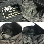 Prada Boston Bag Triangle Logo Plate Nylon Black — view 8