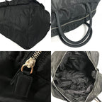 Prada Boston Bag Triangle Logo Plate Nylon Black — view 7