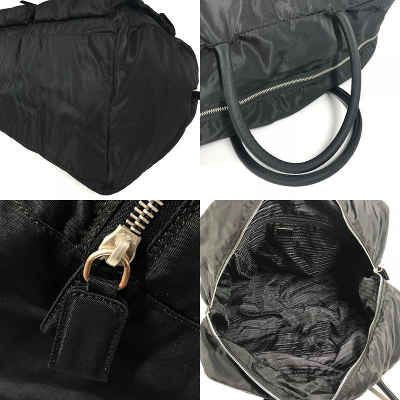 Prada Boston Bag Triangle Logo Plate Nylon Black — view 7