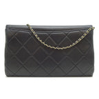 Chanel Shoulder Logo Plate Chain Lambskin Black Bag — view 3