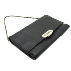 Chanel Shoulder Logo Plate Chain Lambskin Black Bag — view 5