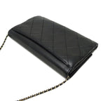 Chanel Shoulder Logo Plate Chain Lambskin Black Bag — view 6