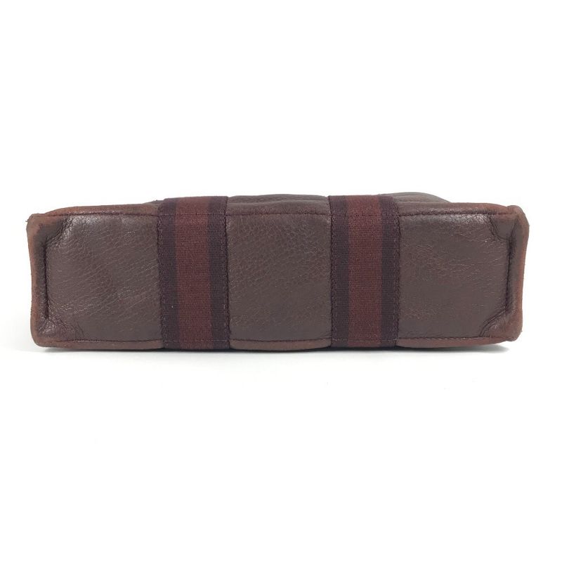 Hermes Handbag Fourre Tout PM Leather Canvas Wine Red — view 5