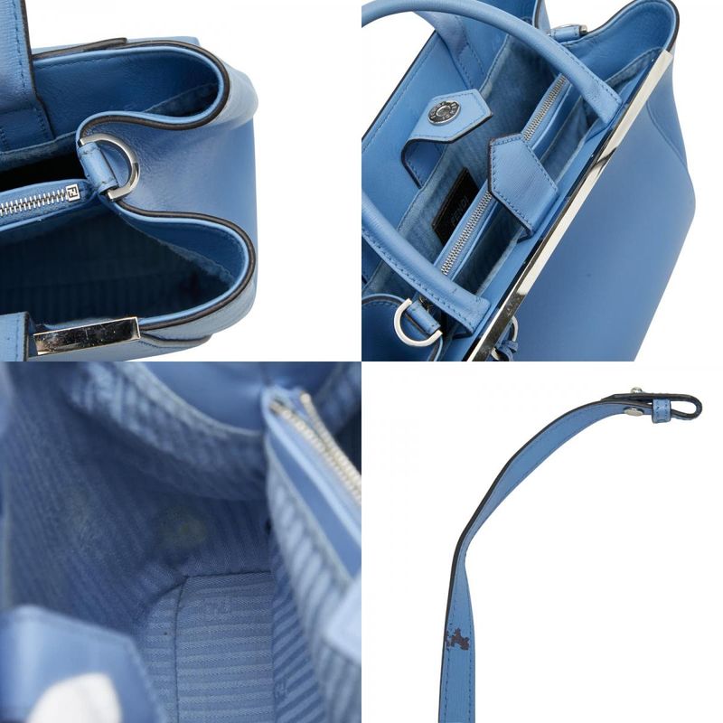 Fendi Petit Toujours Shoulder Bag 2-Way 8 Bh253 Light Blue Leather — view 9