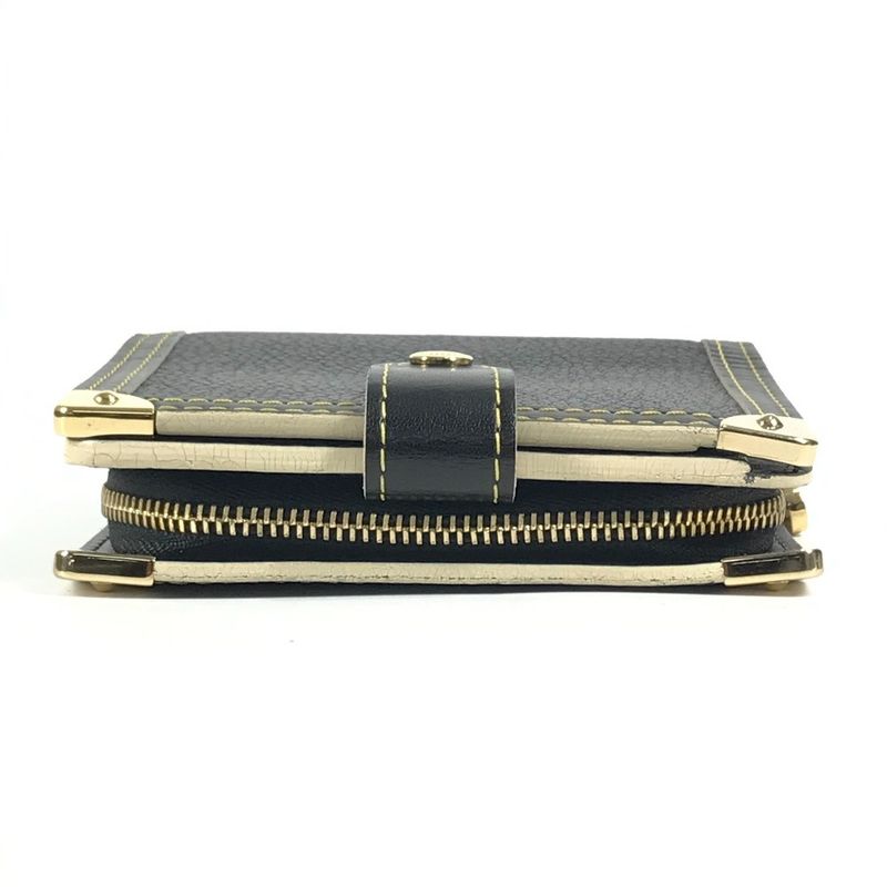 Louis Vuitton Bifold Wallet Compact Zip Suhali Leather Noir Black — view 4