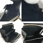 Louis Vuitton Bifold Wallet Compact Zip Suhali Leather Noir Black — view 8