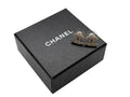 Chanel CC Logo Earrings Rhinestone Metal Gold Plated Clear
