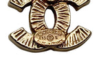 Chanel CC Logo Earrings Rhinestone Metal Gold Plated Clear — view 7