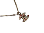 Chanel CC Logo Necklace 04 46 Metal Rhinestone Clear Gold — view 4