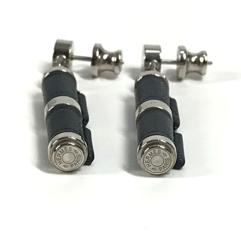 Hermes Earrings Charniere PM Swift Black — view 7