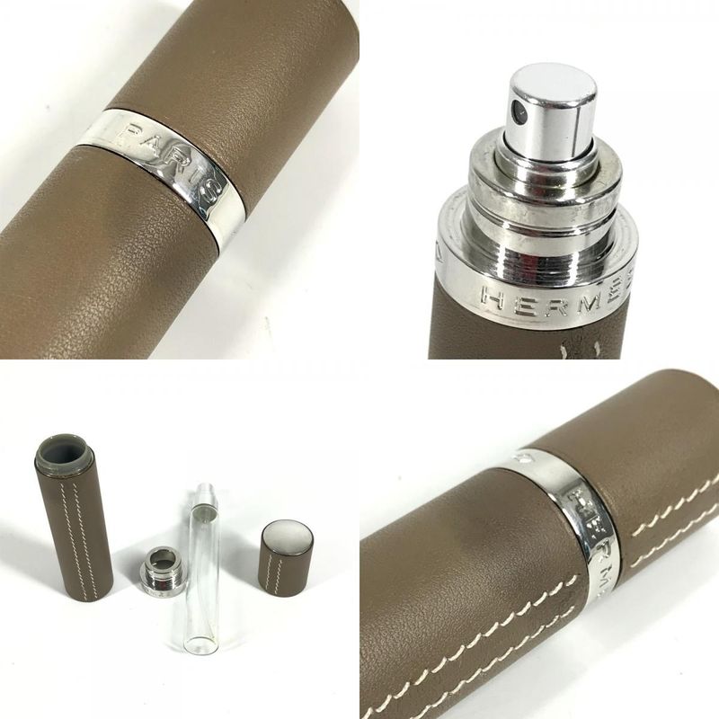 Hermes Accessory Case Atomizer Leather Etoupe Gray — view 8