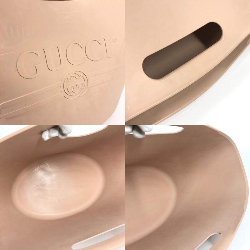 Gucci Handbag Bucket Bag Logo Laundry Rubber Beige — view 8