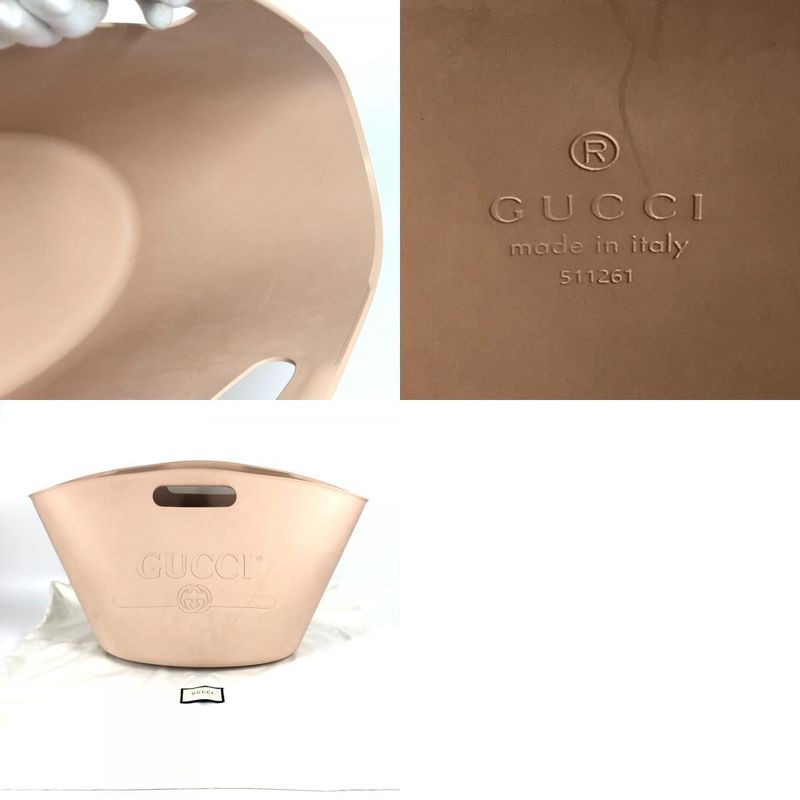 Gucci Handbag Bucket Bag Logo Laundry Rubber Beige — view 9