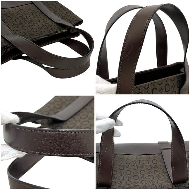 Celine Handbag Brown C Macadam Canvas Leather — view 4