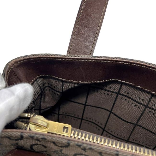 Celine Handbag Brown C Macadam Canvas Leather — view 5