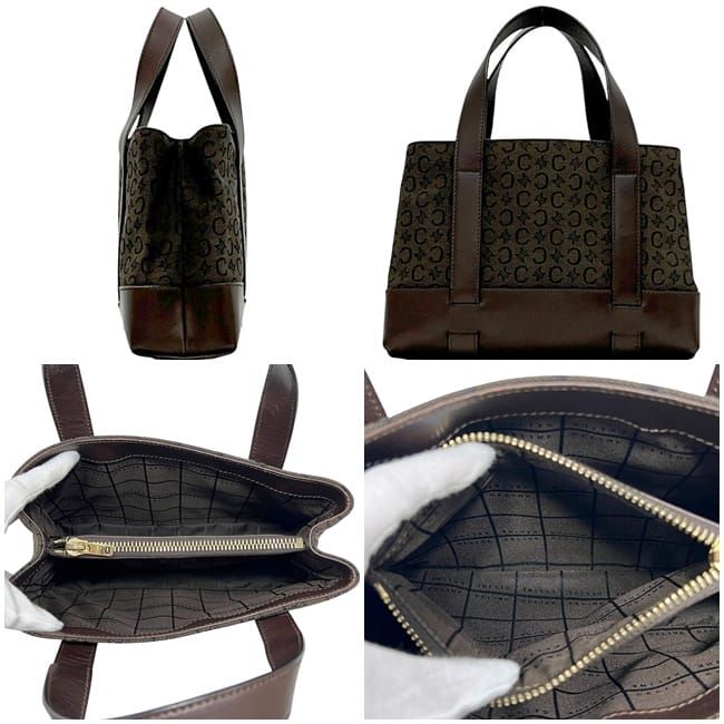 Celine Handbag Brown C Macadam Canvas Leather — view 2