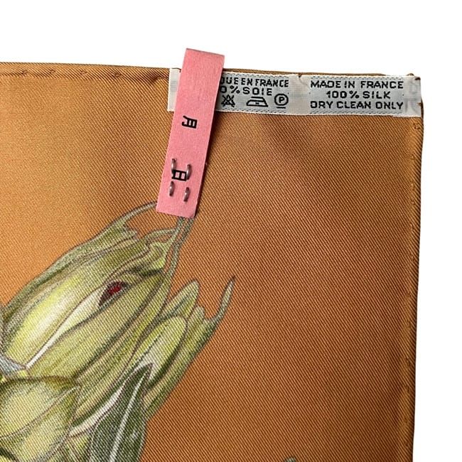 Hermes Scarf Carre 90 Orange Beige Pass Iflores — view 3