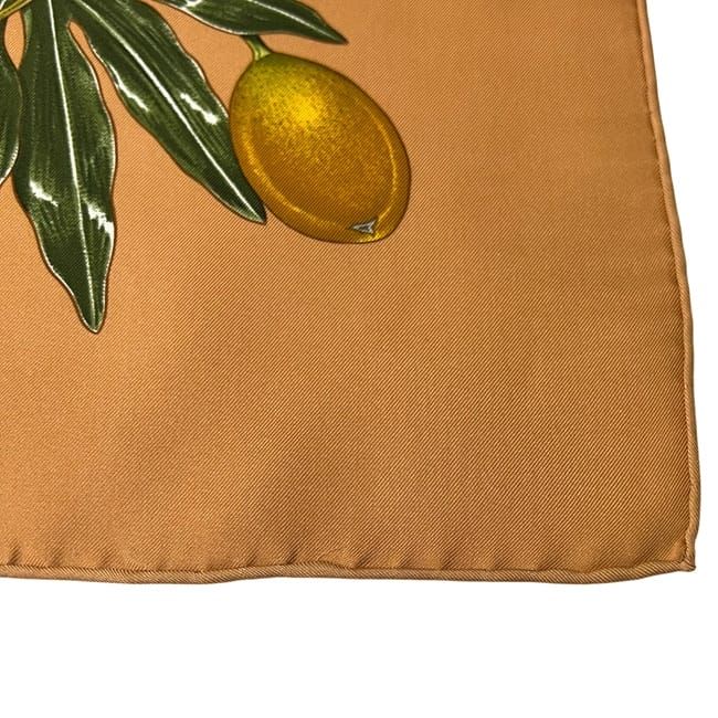 Hermes Scarf Carre 90 Orange Beige Pass Iflores — view 5