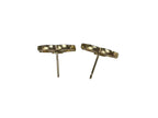 Chanel CC Logo Earrings Metal Rhinestone Gold Clear — view 5