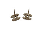 Chanel CC Logo Rhinestone Earrings 02 Gold — view 6