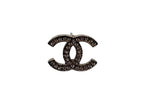 Chanel CC Logo Silver Rhinestone Earrings — view 2
