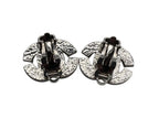 Chanel CC Logo Rhinestone Silver Earrings 01 — view 6