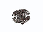 Chanel CC Logo Rhinestone Silver Earrings 01 — view 2