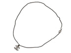 Chanel Rhinestone CC Logo Necklace 09 Silver