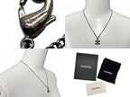 Chanel Rhinestone CC Logo Necklace 09 Silver — view 8