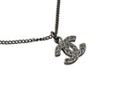 Chanel Rhinestone CC Logo Necklace 09 Silver — view 3