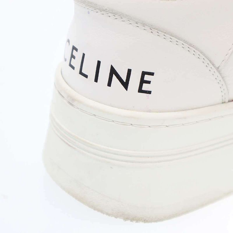Celine High Cut Lace Up Block Sneakers Rm1212 White 36 — view 9