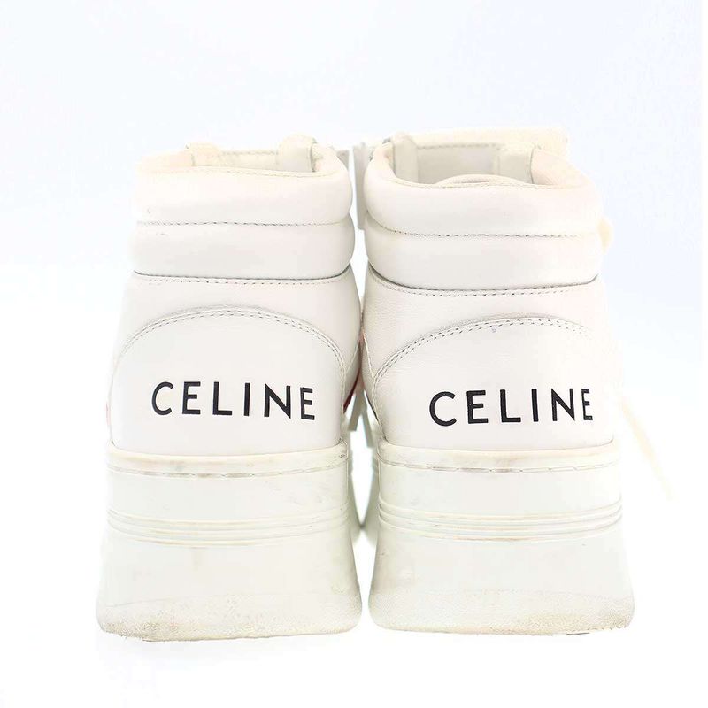Celine High Cut Lace Up Block Sneakers Rm1212 White 36 — view 3