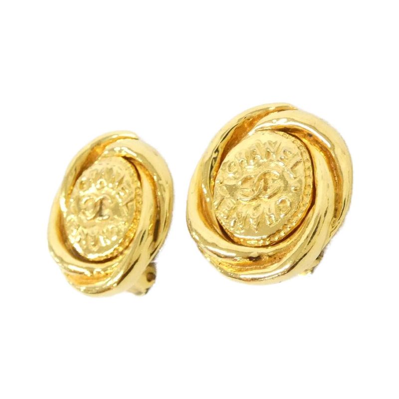 Chanel Signature Gold Tone Twist Earrings — view 3