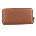 Gucci Bamboo GG Marmont Round Zipper Leather Wallet Long Brown — view 3