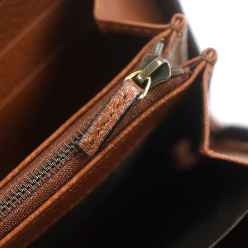 Gucci Bamboo GG Marmont Round Zipper Leather Wallet Long Brown — view 9