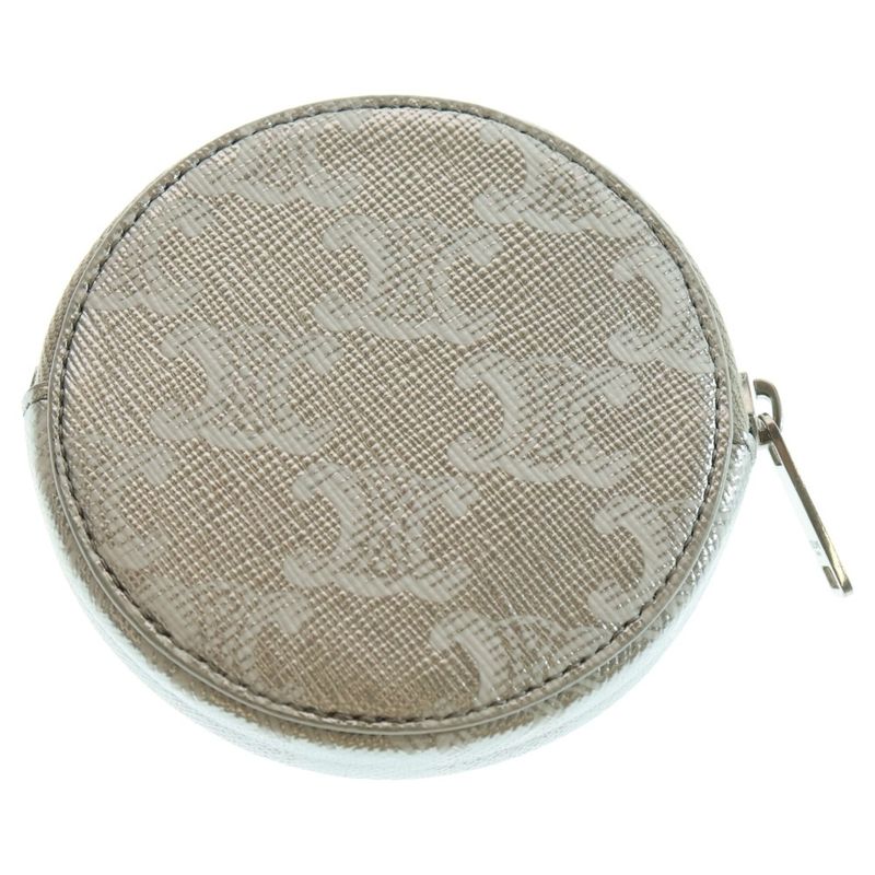 Celine Triomphe Coin Case Wallet Silver — view 2