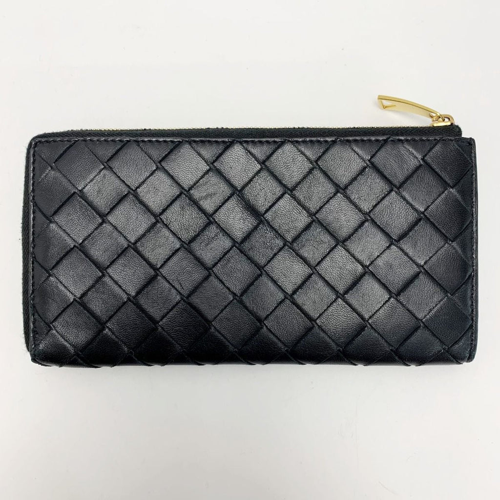 Bottega Veneta Intrecciato Long Wallet Black with Cloth Bag — view 3