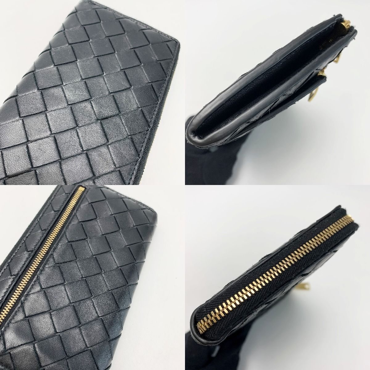 Bottega Veneta Intrecciato Long Wallet Black with Cloth Bag — view 6