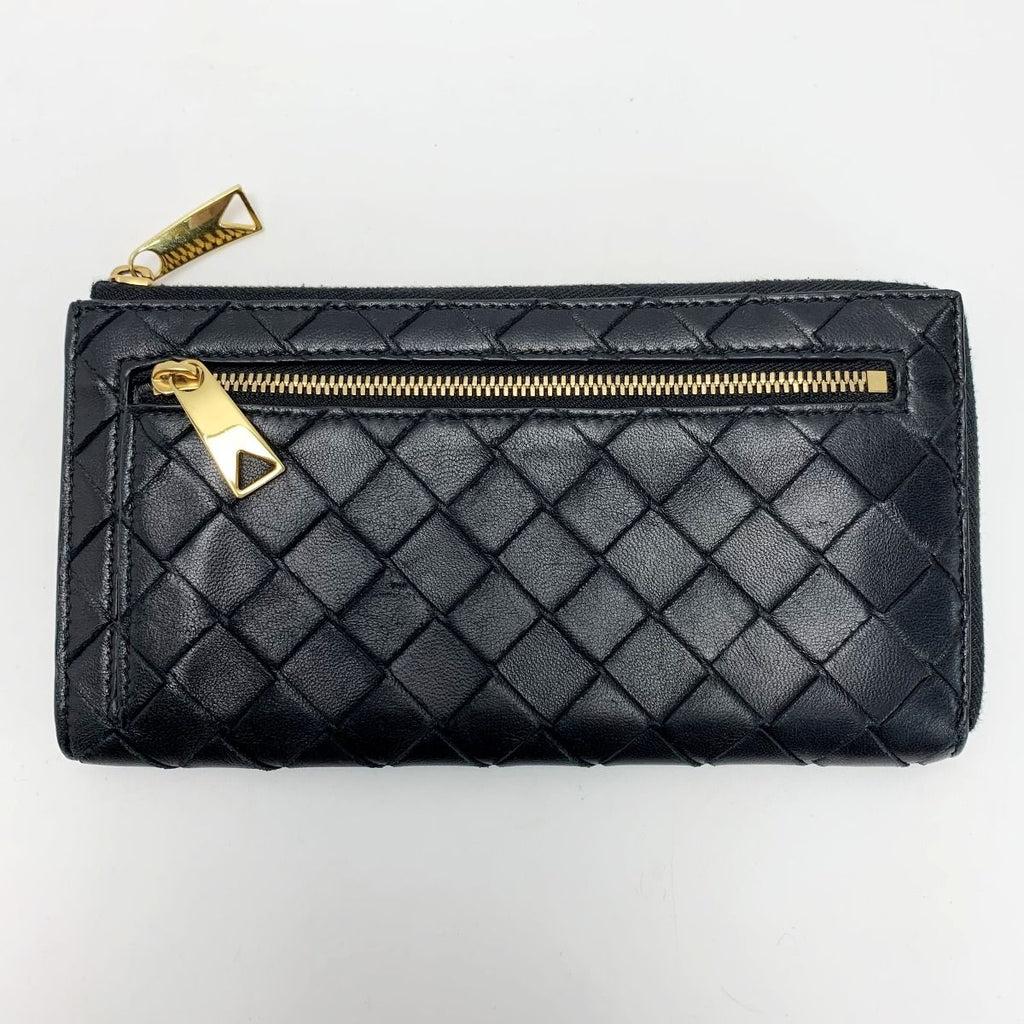Bottega Veneta Intrecciato Long Wallet Black with Cloth Bag — view 2
