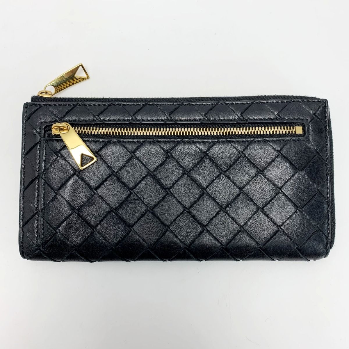 Bottega Veneta Intrecciato Long Wallet Black with Cloth Bag — view 2