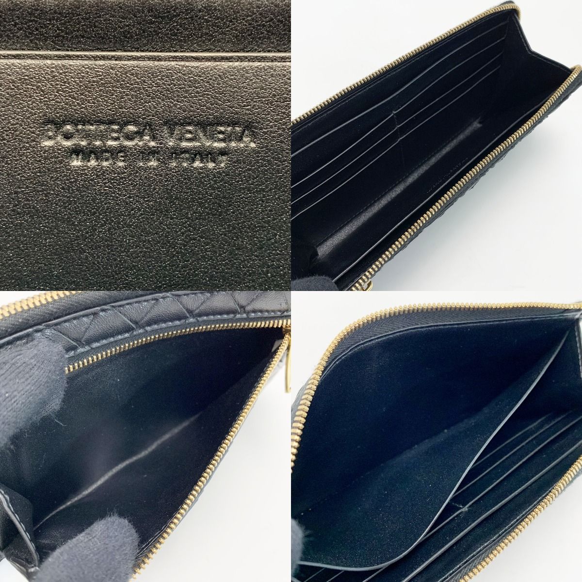 Bottega Veneta Intrecciato Long Wallet Black with Cloth Bag — view 5