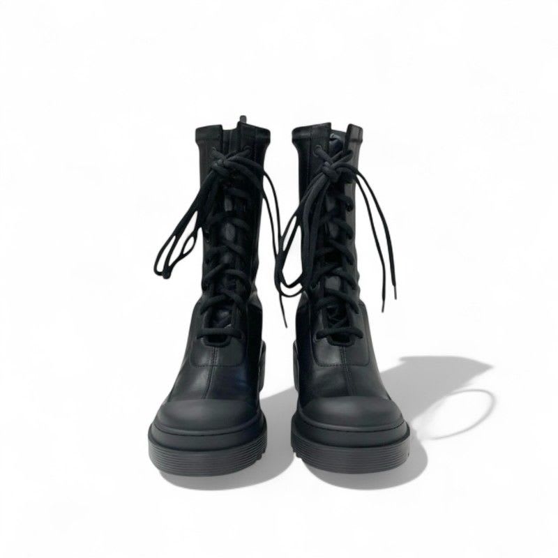 Christian Dior Arcade Boots Short Shoes Leather Black Logo Lace Up — view 2