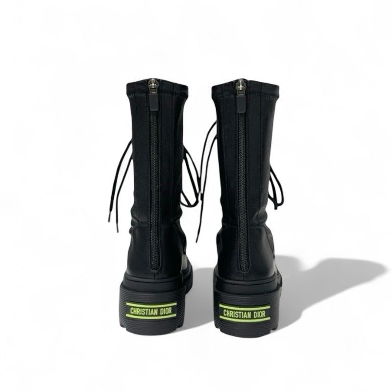 Christian Dior Arcade Boots Short Shoes Leather Black Logo Lace Up — view 5