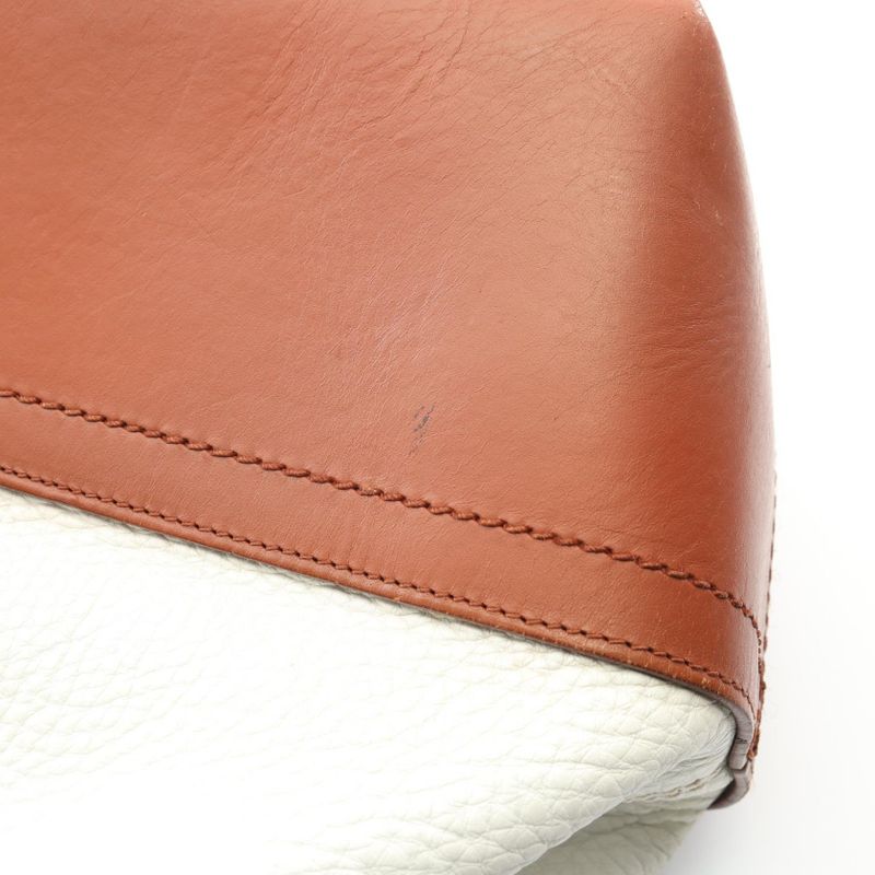 Fendi Shoulder Bag Pecan 8 Bn232 White Brown Nahibi Leather Tote — view 5